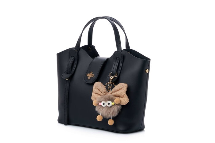 Lucky Bees Bolsa de Hombro Celeste Black, Bolso Elegante de Cuero de Polivinilo para Mujer, Accesorio de Moda Versátil y Sofisticado